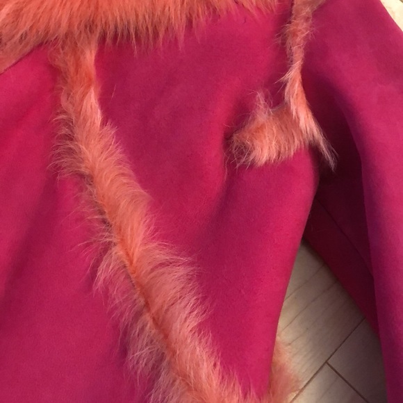 Pink Toscana Shearling Fur Jacket Size Small - Picture 10 of 14